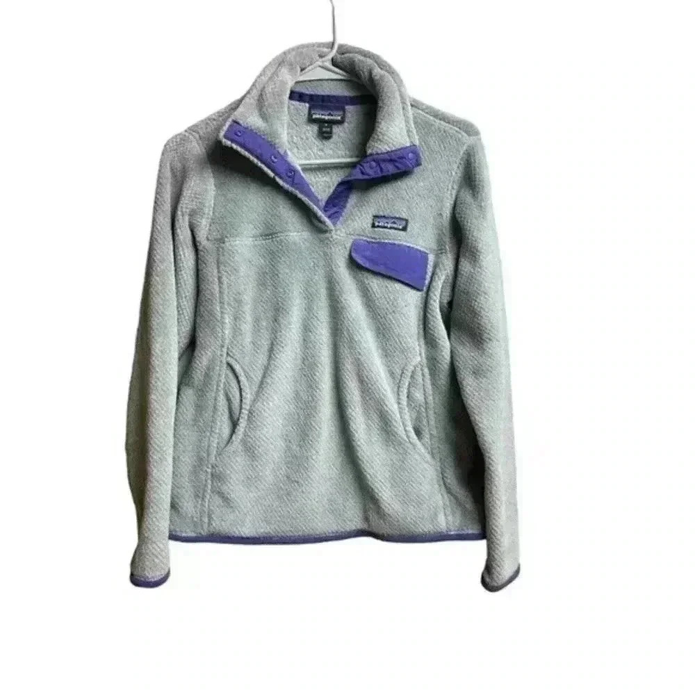 Patagonia Pullover Jacket in Gray and Purple Size small. - Picture 1 of 7
